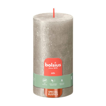 Bolsius Rustic Pillar Candle Shimmer Champagne 130mm x 68mm