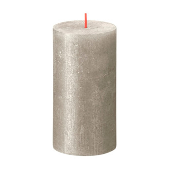 Bolsius Rustic Pillar Candle Shimmer Champagne 130mm x 68mm