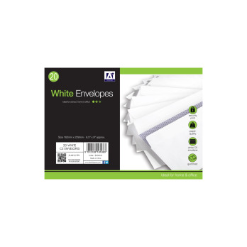 Anker White Gummed Envelopes Pack 25 162mm x 229mm