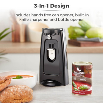 Tower 3in1 Can Opener - built-in knife sharpener & bottle opener
