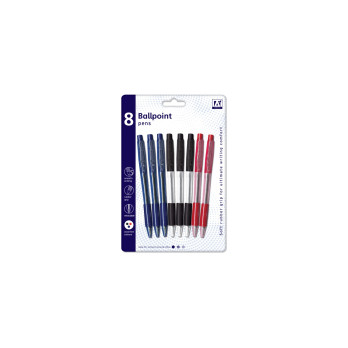 A Star Ballpoint Pens With Grips Pack 8