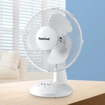SupaCool Oscillating Desk Fan 9" - 2 Speed settings - 1.45m cable