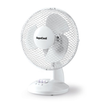 SupaCool Oscillating Desk Fan 9" - 2 Speed settings - 1.45m cable