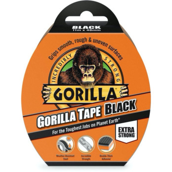 Gorilla Tape Black 32m Roll - double thick adhesive