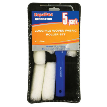 SupaDec Long Pile Woven Fabric Roller Set 4"/100mm, 5 Pack