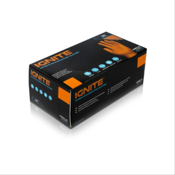 Aurelia Ignite Heavy Duty Orange Powder Free Nitrile Gloves X large