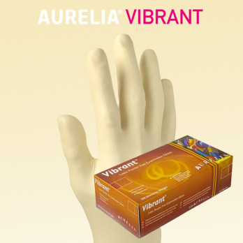 Aurelia Vibrant Latex Powder Free Gloves Box 100 Large