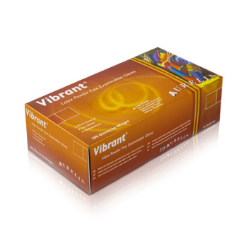 Aurelia Vibrant Latex Powder Free Gloves Box 100 Large