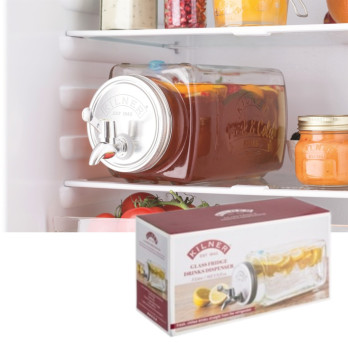 Kilner Fridge Dispenser 3L - Elegant rectangular shape - Silicone valve