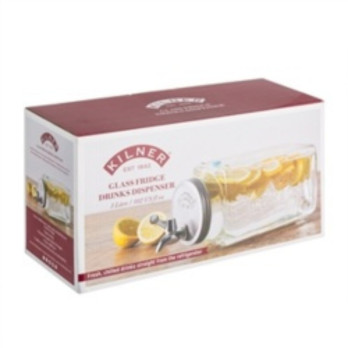 Kilner Fridge Dispenser 3L - Elegant rectangular shape - Silicone valve