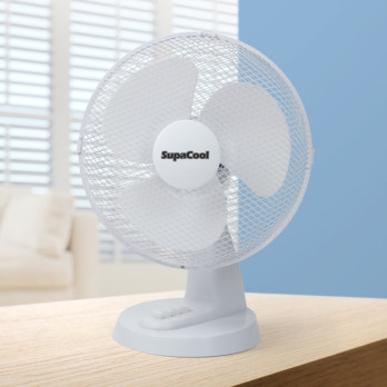 SupaCool Oscillating Desk Fan 12" - 3 speed settings - 75 degree oscillation