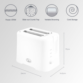 Quest 2 Slice Toaster White