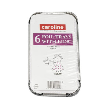 Caroline Foil Trays With Lids 23oz, Pack 6