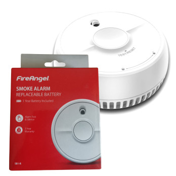 FireAngel Smoke Alarm featuring optical smoke-sensing technology with 1 Year Battery Ideal for Grade F installations