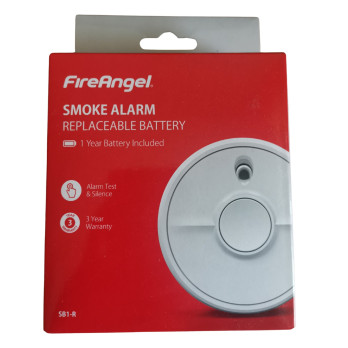 FireAngel Smoke Alarm featuring optical smoke-sensing technology with 1 Year Battery Ideal for Grade F installations