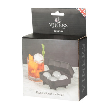 Viners Round Silicone Ice Mould - Create up to 4 x ice spheres measuring 4.5cm