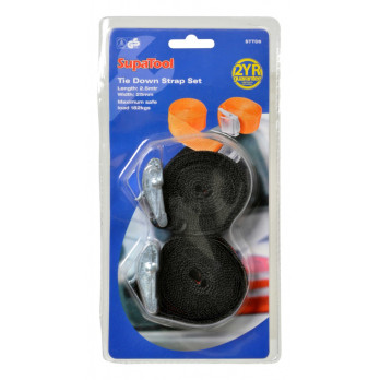 SupaTool Tie Down Strap Set 8" x 1" Length: 2.5m Width: 25mm