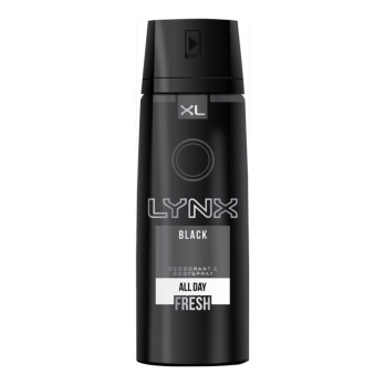 Lynx Body Spray 200ml Black - keeps you cool & confident