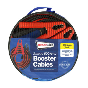 Streetwize Booster Cable 600 Amp To 4000cc 20gm 3m Cable