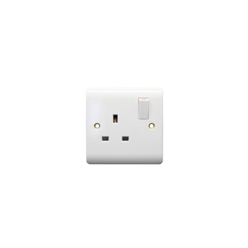 Securlec 1 Gang Switched Socket Double Pole Round Edge