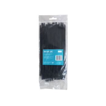 Securlec Black Cable Ties 4.5mm x 200mm Pack 100