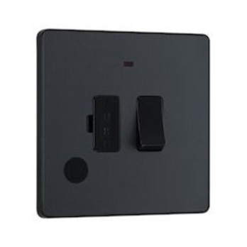 BG 13a Plastic Switched Fused Spur With LED Matt Grey
