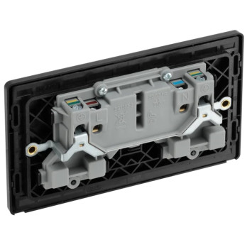 BG 13a 2g Plastic Switched Socket Matt Grey