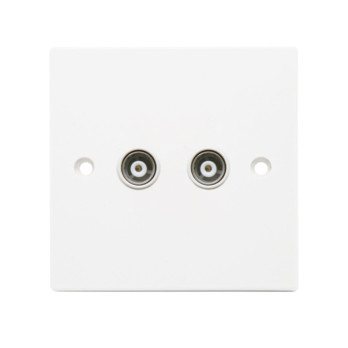 Securlec 1 Gang Aerial Socket Square Edge