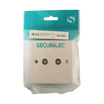 Securlec 1 Gang Aerial Socket Square Edge