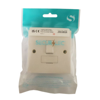 Securlec Square 1 Gang Socket Fuse Spur Double Pole Square Edge