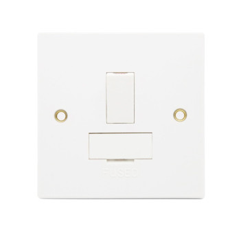 Securlec Square 1 Gang Socket Fuse Spur Double Pole Square Edge
