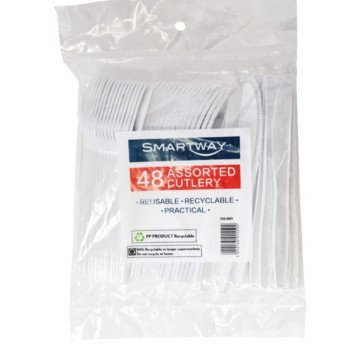 Smartway Assorted Cutlery Pack 48 - Reusable recyclable