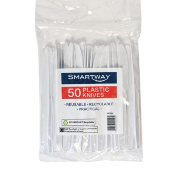 Smartway Plastic Knives Pack 50 - Reusable recyclable
