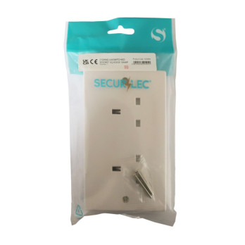 Securlec 2 Gang Unswitched Socket Square Edge