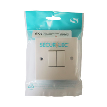 Securlec Square 2 Gang 2 Way Light Switch Square Edge