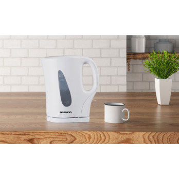 Daewoo Plastic Kettle 1.7L White - Boil dry protection