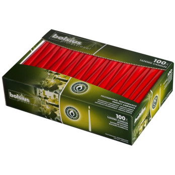 Bolsius Tapered Candles Box 100 Red