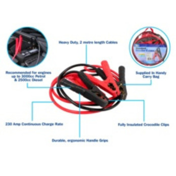 Streetwize Aluminium Booster Cable with Insulated Crocodile Clips 2m/350Amp