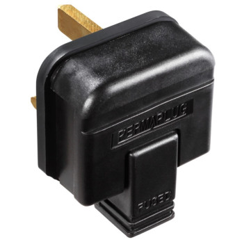 Masterplug Heavy Duty Plug 13 Amp Black
