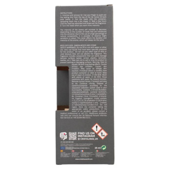 Cristalinas Reed Diffuser 25ml Sandalwood & Cedar - Natural Essential Oils