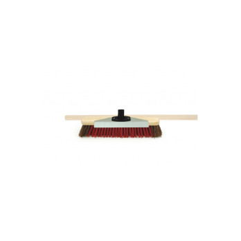 Bentley Brush with Scraper and Wooden Handle 16" Natural Bassine and Red PVC
