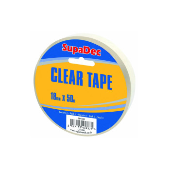 SupaDec Clear Tape 18mm x 50m