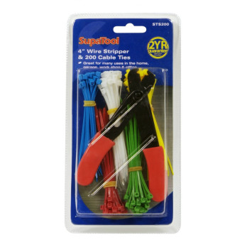 SupaTool Wire Stripper & 200 Cable Ties