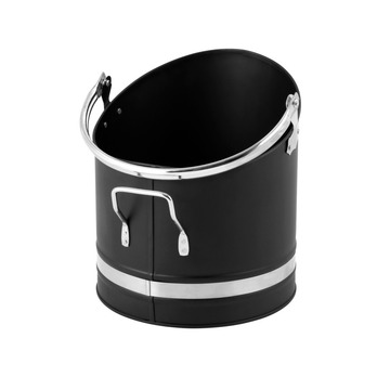 Hearth & Home Metal Coal Hod With Chrome Handles - Durable iron construction with handles