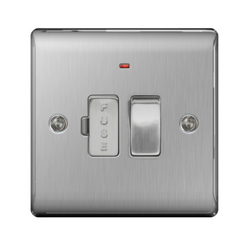BG Brushed Steel  Switched Fused Connection Unit 13a