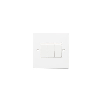 Securlec Square 3 Gang 2 Way Light Switch Square Edge