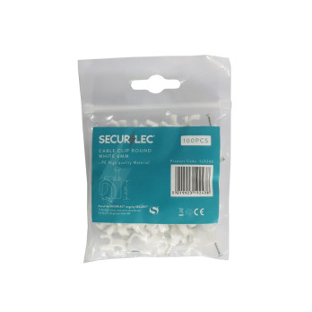 Securlec Cable Clips Round White 6mm 100 Piece