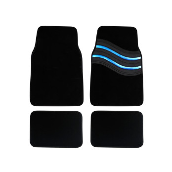 Streetwize Wave Carpet Car Mat Set Blue