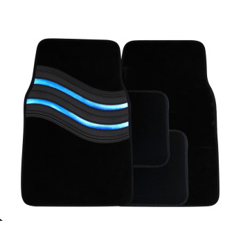 Streetwize Wave Carpet Car Mat Set Blue