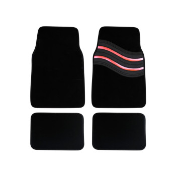 Streetwize Wave Carpet Car Mat Set Red